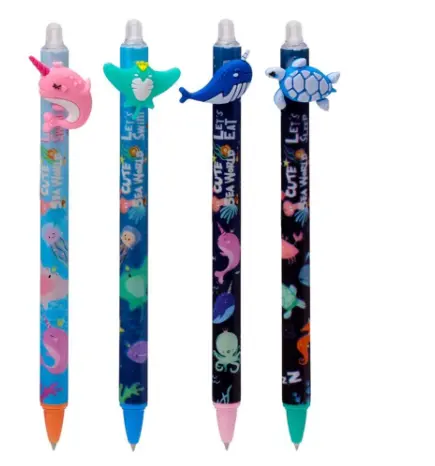 Erasable pen sea creature design - blue ink eraser pen