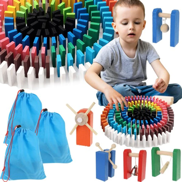 Kruzzle Puzzle de blocs de bois dominos coloré 1080pieces 