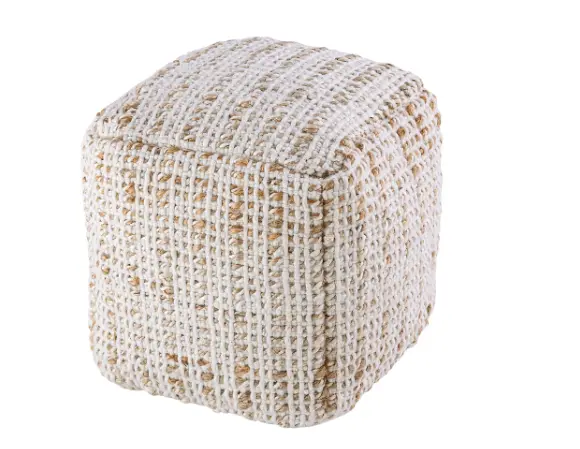 Square Jute Pouf 45x45x45cm