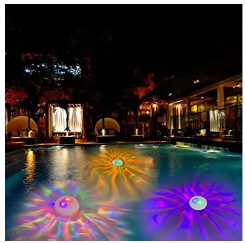 Floating colorful LED light for pool and bath