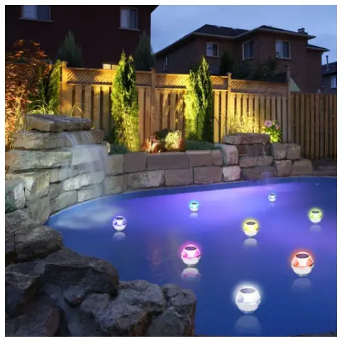 Eclairage de piscine Boule solaire flottant