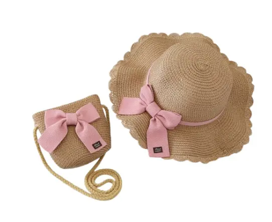 [CZ37 ZT] ENSEMBLE sac à main et chapeau 52 cm pour fille