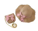 [ECA-CZ37-ZT] Straw hat and bag set 52 cm for girls