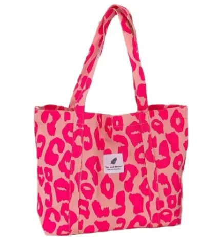 Grand sac en tissu 58x44x10cm, panthère rose