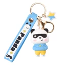 Panda keychain in Blue Bru225 blouse