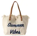 [ECA-TP11B-ZT] SAC DE PLAGE BOHO A franges crème clair TP11B