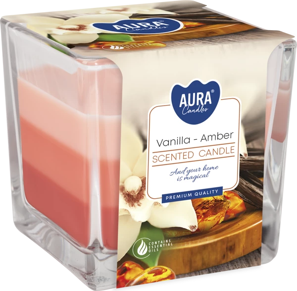BOUGIE PARFUMÉE TRIKOLOR Vanille, Ambre / VERRE