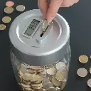 [V0100535] Digital electronic piggy bank with LCD counter 12 x 17 cm