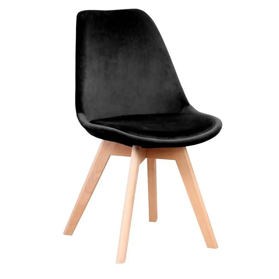 Set of 2 Epicure black velvet chairs, Scandinavian style