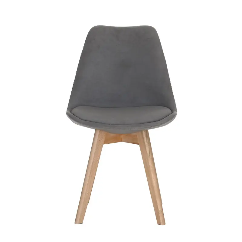 Set of 2 Epicure grey velvet Scandinavian chairs H 81 cm