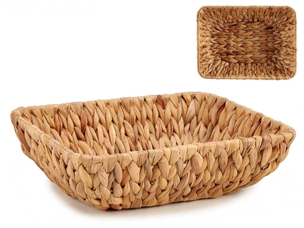 [78410] Rectangular decorative straw center without handle