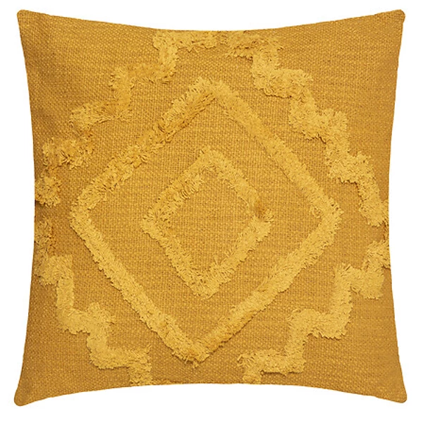 [172462R] Coussin tuft inca oc 40x40, ocre