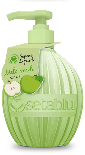 [2929] Round liquid soap 500ml - green apple