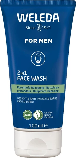 [9098793] Weleda 2-in-1 facial cleanser for men, 100 ml tube