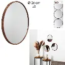 [HD0377] Toronto mirror imitation wood d 26cm x3