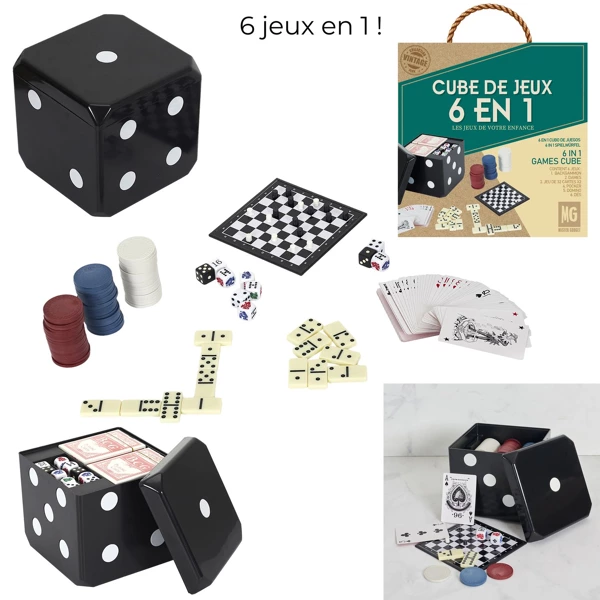 6-in-1 Game Cube in Paper, 15x15x15 cm