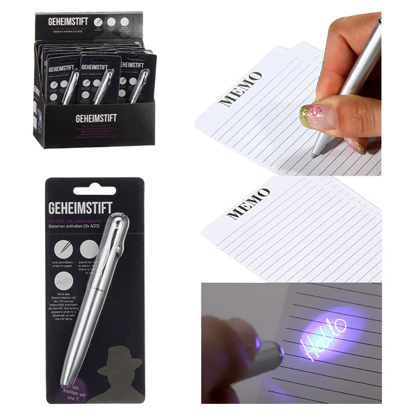 [90397] Stylo à bille Écriture secrète avec lumière UV