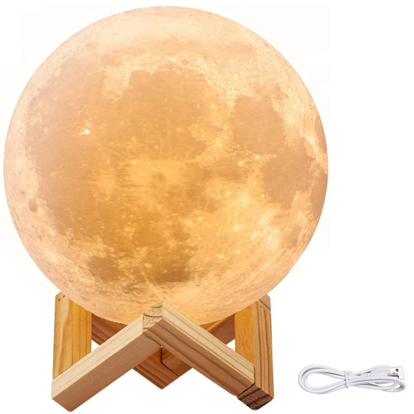 Lampe de nuit avec une lune lumineuse 3D 