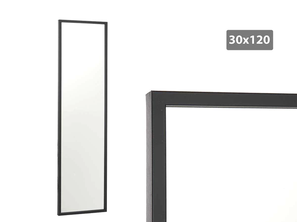 Miroir cadre noir 30x120cm