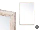 [65405] Wall mirror wooden frame 80 x 120 cm natural