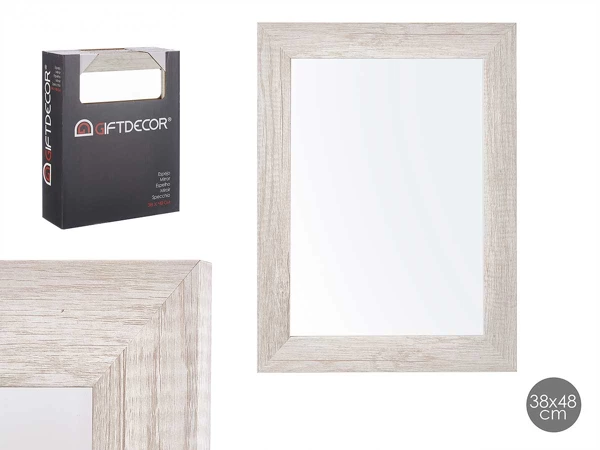 [22041] Miroir 38x48 cadre gris naturel