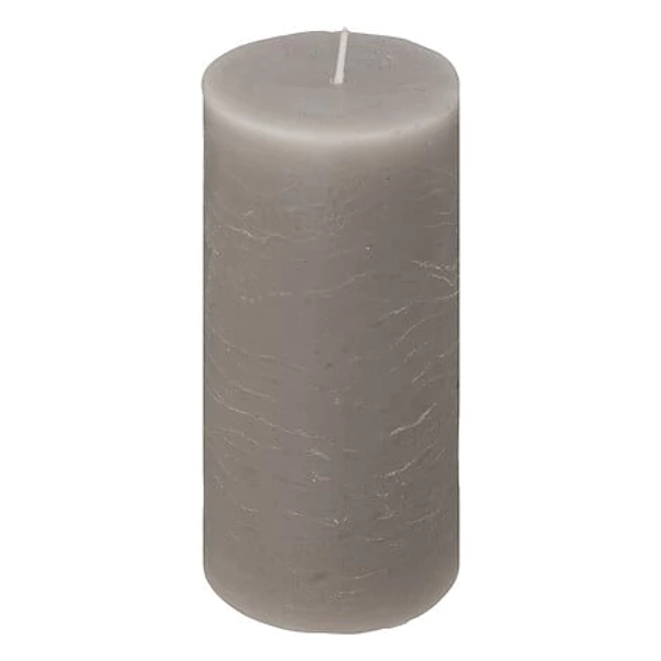 [103115] Olia gray round candle 6.8x14, gray