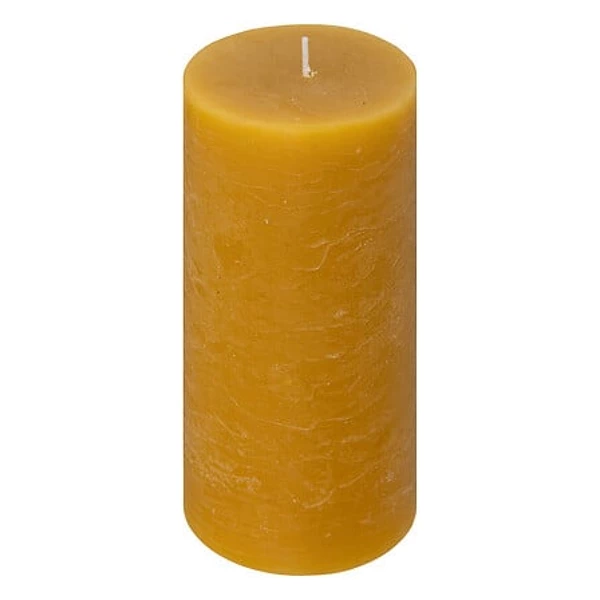 [103114B] Round candle olia yellow 6.8x14, mustard
