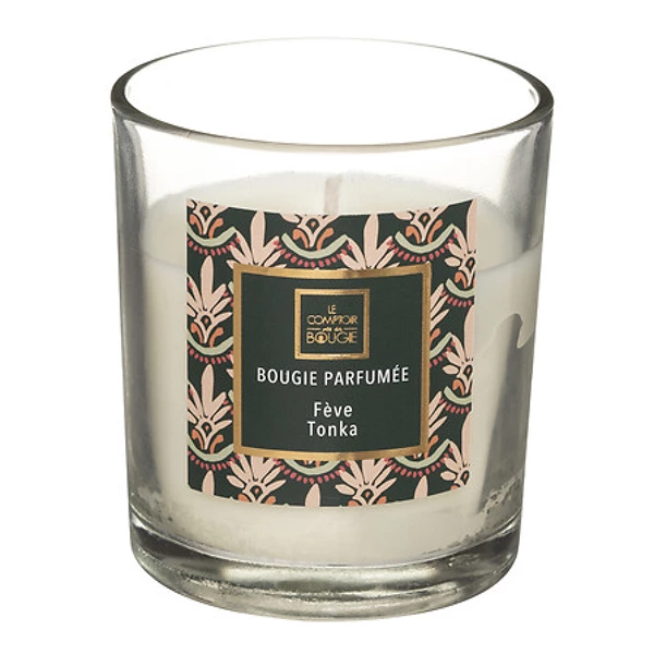 [164805Q] Bougie votive verre Feve Tonka 110g, transparent