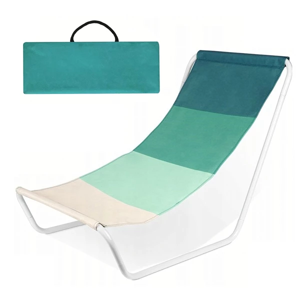 Folding beach lounge chair with carrying bag