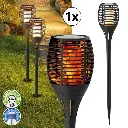 [16011] XXL LED solar torch black garden torch 75cm