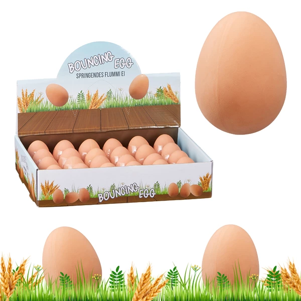 Bouncing ball, egg, brown, about 4x5cm