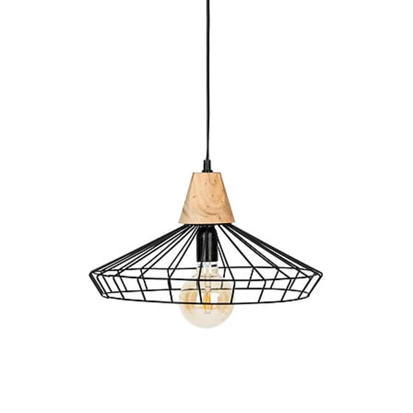 Black metal pendant light, D37.5 cm, 80 cm cable