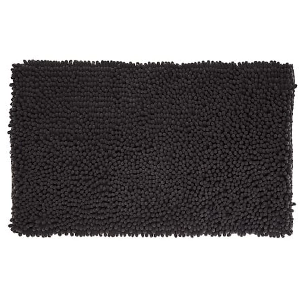 Tapis noir  maxi chenille 50x80cm