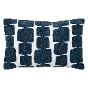 [JJA-204482E] Housse coussin chen jeni 30x50cm, bleu egéen