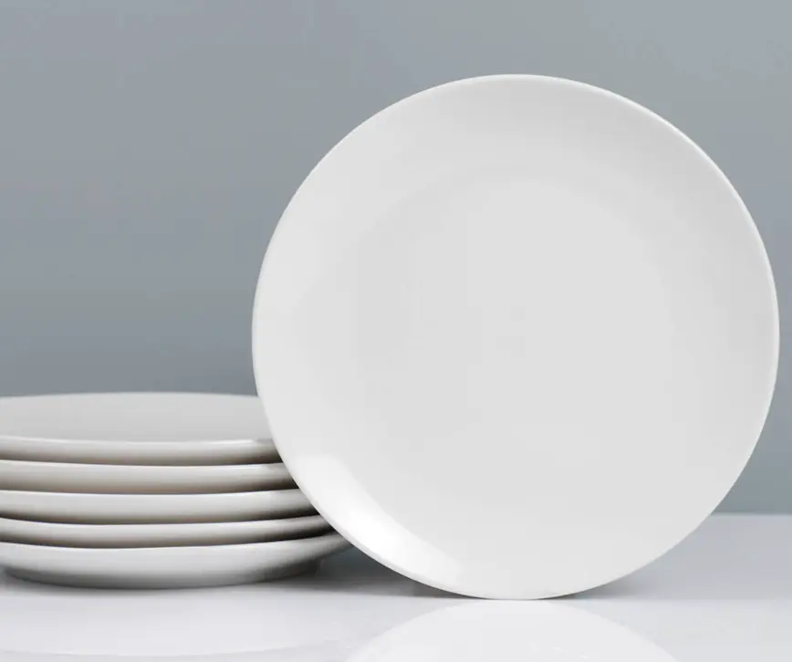 [TRLP003] Assiette ronde en porcelaine blanche