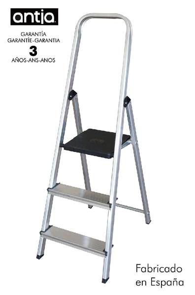 [446413032N] Antia 3-step ladder 129x40.5x12cm