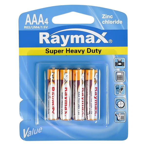 [12002] Raymax AAA mini penlite r03 battery 4 pieces zinc