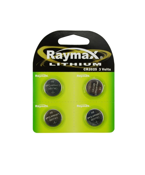 Button pile cellulaire raymax 3V CR2025 4 pièces l