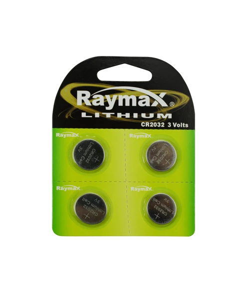 Button pile cellulaire raymax 3V CR2032 4 pièces l
