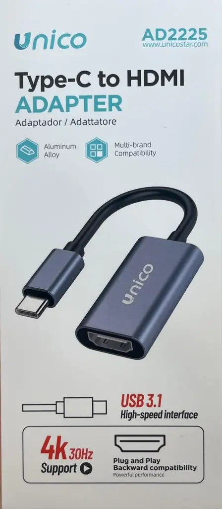 [AD1848] - Adaptateur TYPE C mâle vers HDMI femelle, couleu