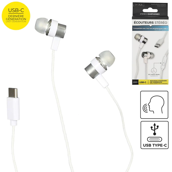 Hands free type c earphone