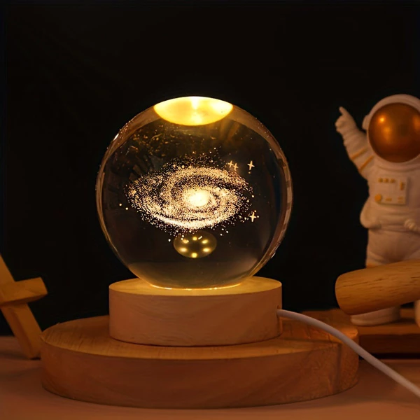Lampe de table moderne en forme de boule de cristal