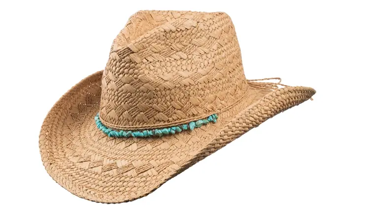 Wellington natural straw hat, classic Wild West style, S/M or L/XL