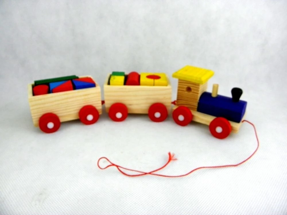 Wooden train with blocks