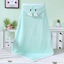 Serviette de bain à capuche éléphant vert