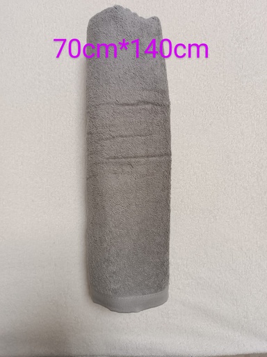 [S.Douche70*140] Serviette de douche en coton gris 70cm*140cm