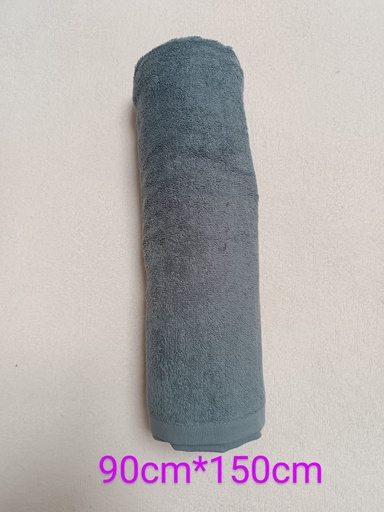 [S.Bain90*150] Serviette de bain en coton bleu/gris 90cm*150cm