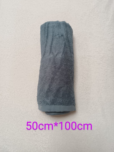 [S.Toilette 50*100] Serviette de toilette en coton bleu/gris 50cm*100cm