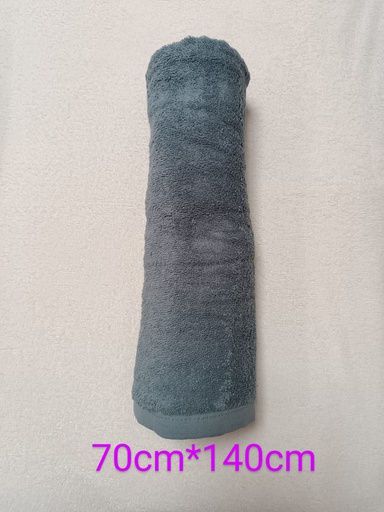 [S.Douche 70*140] Serviette de douche en coton bleu/gris 70cm*140cm