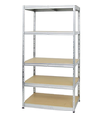 Etagere Metal blanc, tablettes MDF (L120*W50*H180cm)